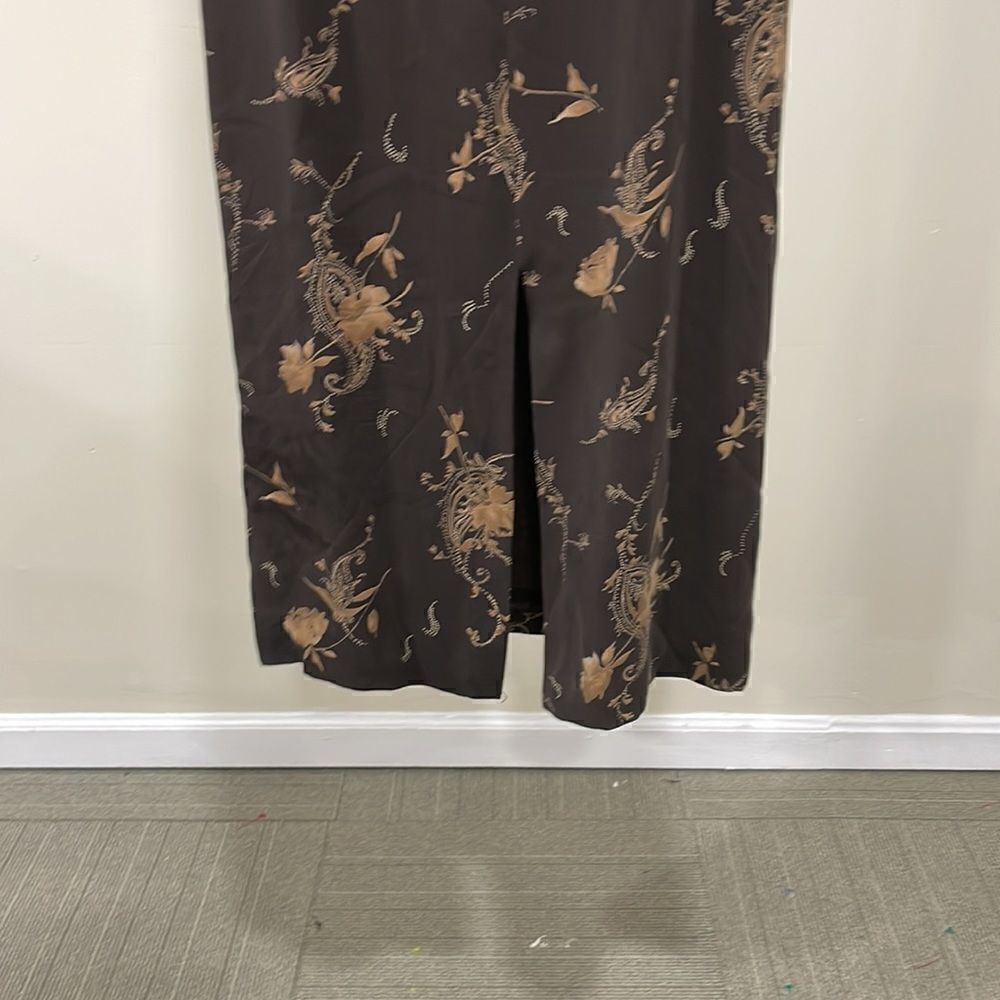 NWOT. Petite Sophisticate brown floral dress. Size 12 L 100% silk lining. - Picture 5 of 9